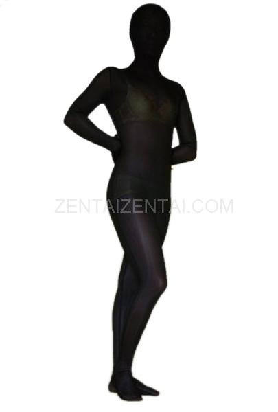 Black Lycra Velvet Morph Zentai Suit