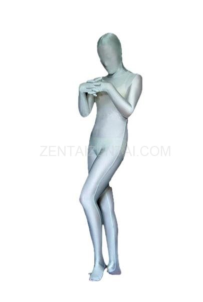 Cool Unicolor Fullbody Full Body Silver Grey Lycra Spandex Unisex Morph Zentai Suit
