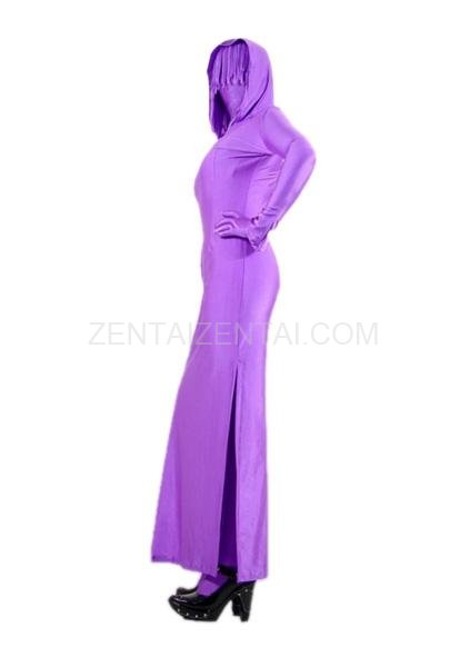 Purple Lycra Spandex Unisex Morph Zentai Suit in Skirt Style