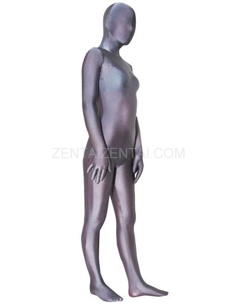 Top Unicolor Fullbody Full Body Silver Grey Lycra Spandex Unisex Morph Zentai Suit