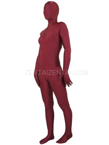 Deep Red Lycra Spandex Unisex Morph Zentai Suit