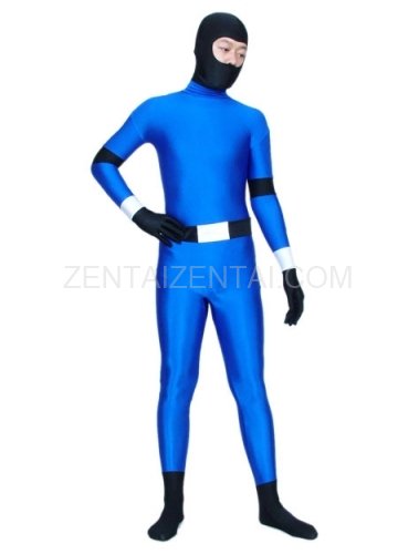 Blue And Black Ninja Spandex Morph Zentai Suit
