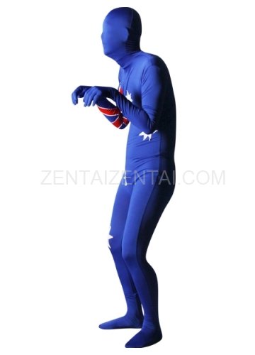 Pattern Of Australian Flag Lycra Spandex Unisex Morph Zentai Suit