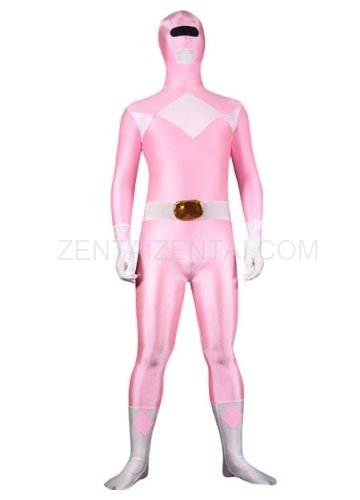 Pink Lycra Spandex Multicolor Super Hero Morph Zentai Suit