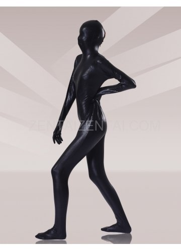 Black Shiny Metallic Unisex Morph Zentai Suits