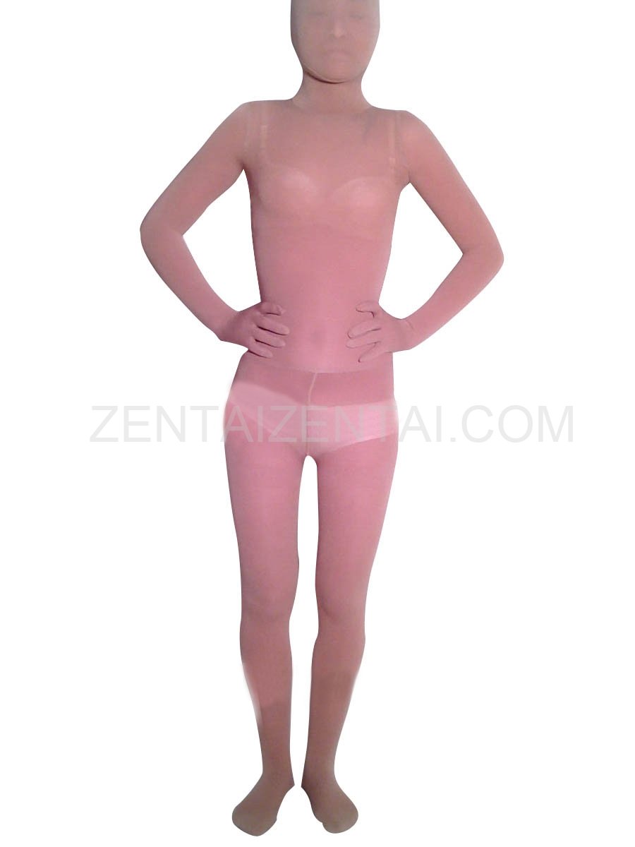 Flesh Transparent Velour Unisex Morph Zentai Suit