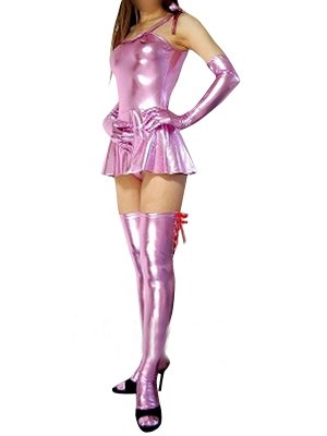 Ideal Superior Pink Shiny Metallic Sexy Dress