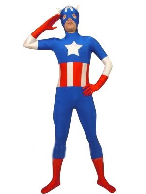 Blue Lycra Super Hero Costume