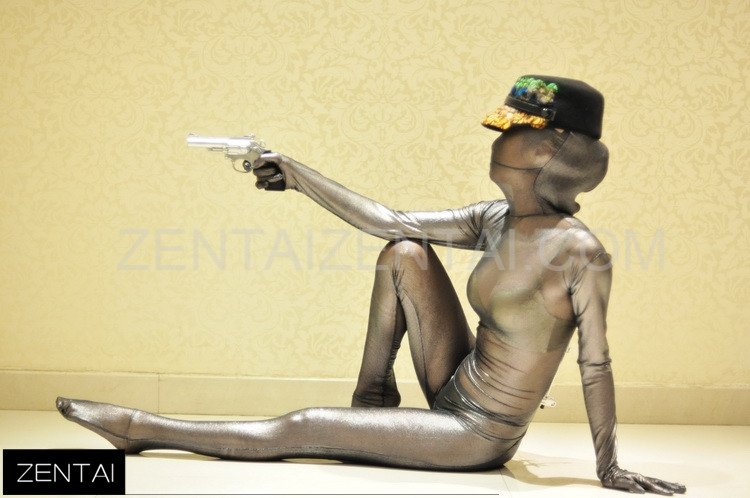 Black and Gold Fullbody Full Body Tights Sexy Translucent Silk Purple Painted Morph Zentai Suit Morph