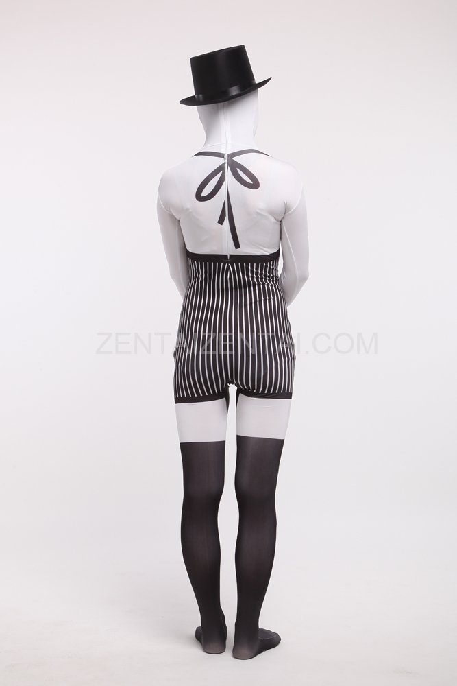 Balck and White Servant Full Body Spandex Holiday Unisex Cosplay Zentai Suit