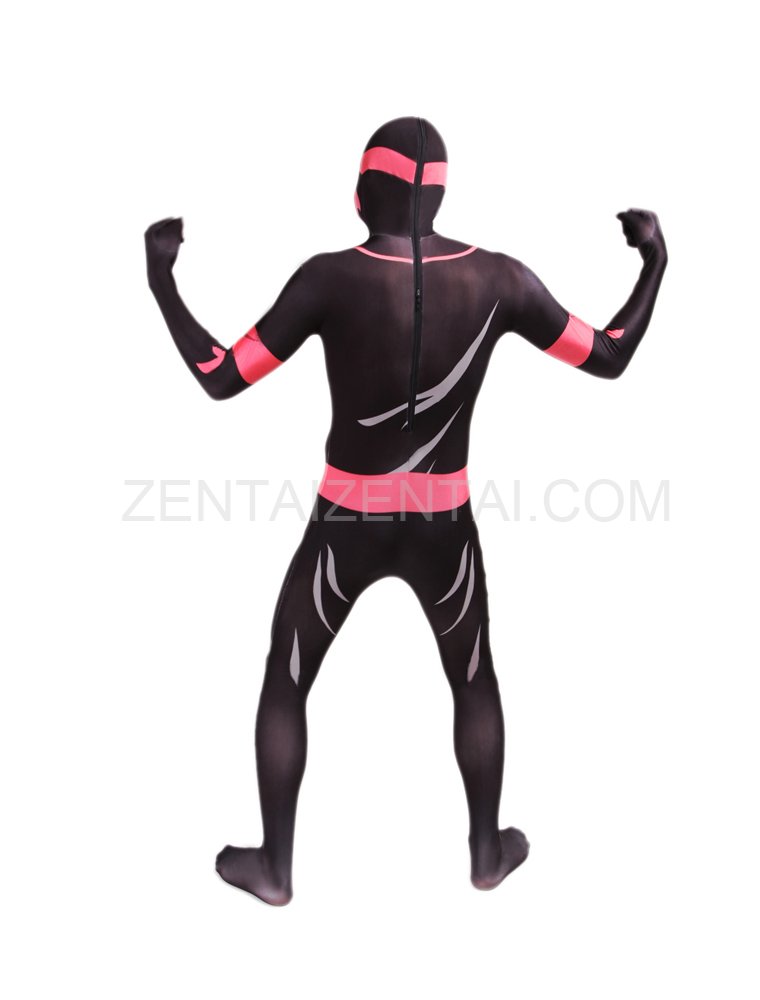 Black and Pink Ninjia Full Body Halloween Spandex Holiday Unisex Cosplay Zentai Suit