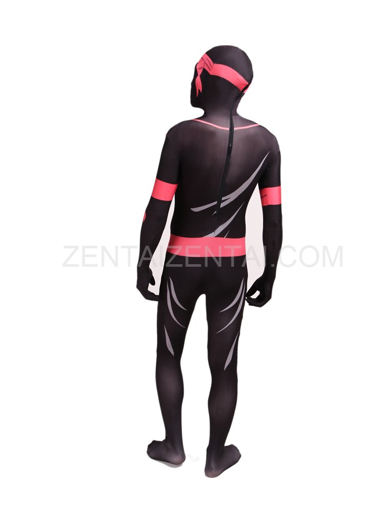 Black and Pink Ninjia Full Body Halloween Spandex Holiday Unisex Cosplay Zentai Suit