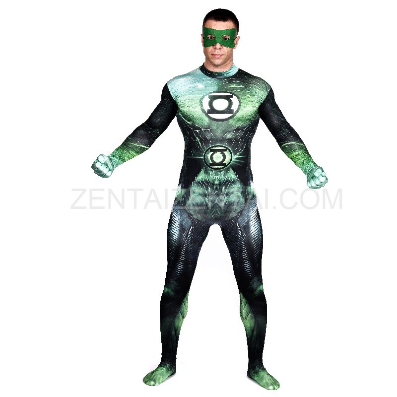 Green Lattern Full Body Halloween Spandex Holiday Unisex Cosplay Zentai Suit