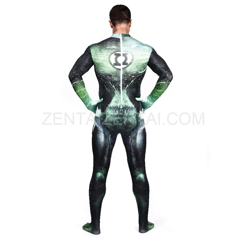 Green Lattern Full Body Halloween Spandex Holiday Unisex Cosplay Zentai Suit