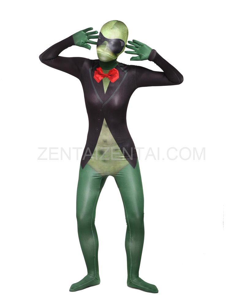 Green Sir Frog Full Body Halloween Spandex Holiday Unisex Cosplay Zentai Suit