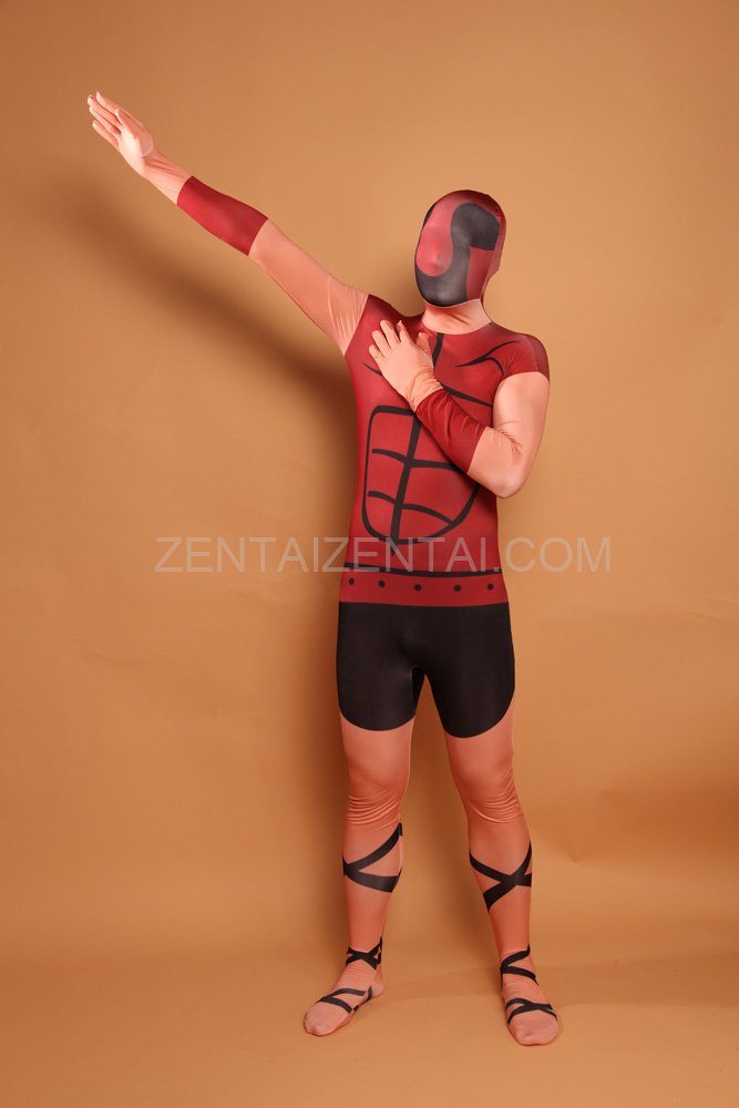Red Armor Full Body Halloween Spandex Holiday Unisex Cosplay Zentai Suit