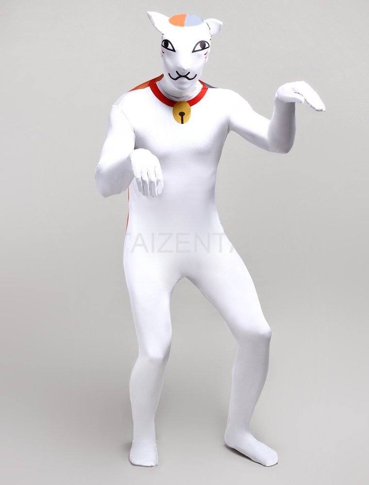 White Animal Monster Cartoon Full Body Halloween Spandex Holiday Unisex Cosplay Zentai Suit